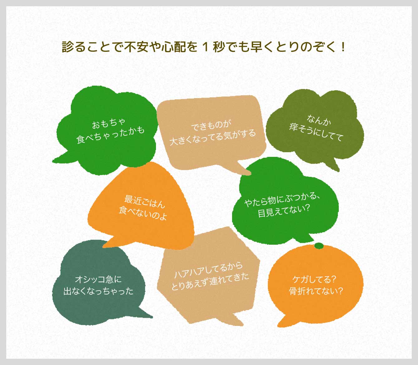 診ることで不安や心配を1秒でも早くとりのぞく!